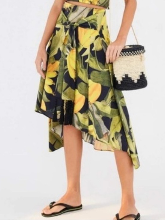 FARM Rio Dresses & Skirts - FARM Rio Banana Craze Print High-Low Skirt